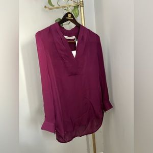 Marie Oliver Silk Plum Blouse NWT ~ Size XXS